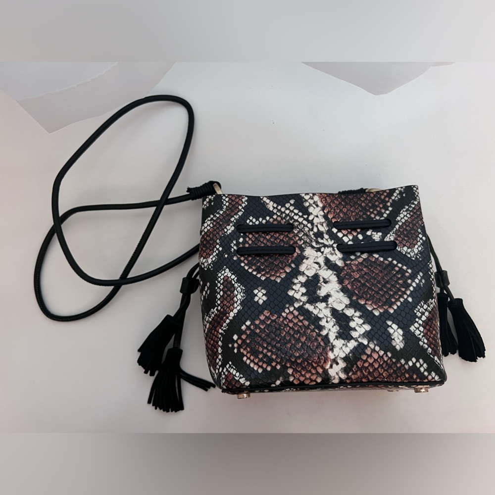 Mango Faux Snake Crossbody/Bucket Bag